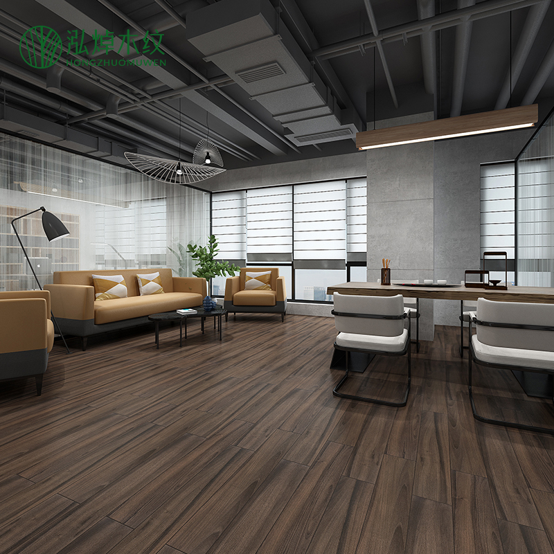 木纹瓷砖150x900客厅地板砖仿实木地砖门店深色室外工装通体仿古