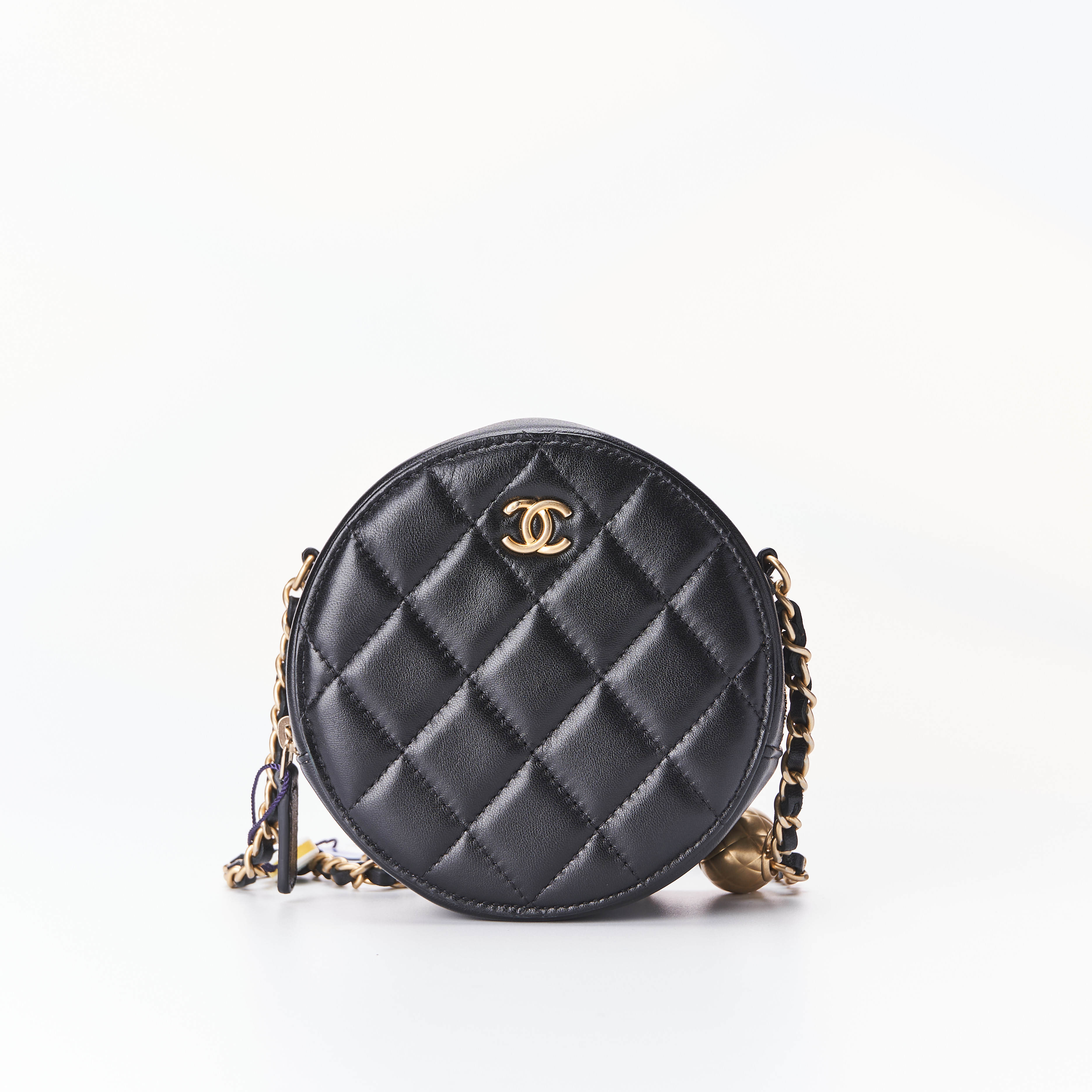 准新chanel香奈儿圆饼羊皮单肩包125512公价$19800