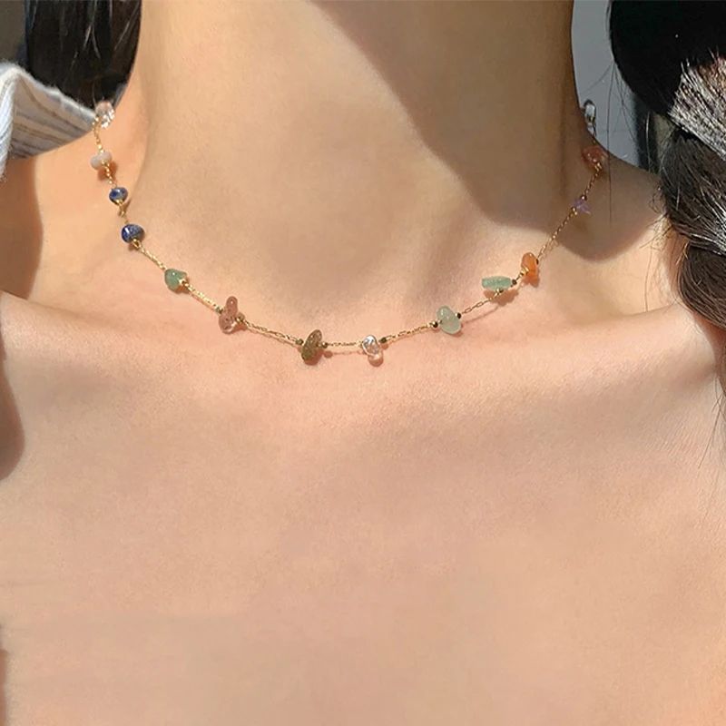 mple Crystal Clavicle Chain Choker Necklace New Jewelry Gift