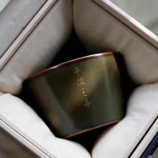 景德镇手工茶叶末釉茶杯大号主人杯绿色陶瓷茶盏纯手工定制礼物