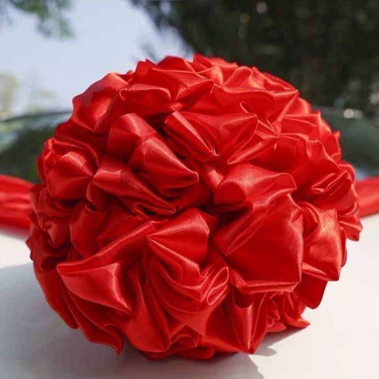 开业剪彩大红花球汽车交车大红花婚庆典礼表彰红绸布结婚红绣球