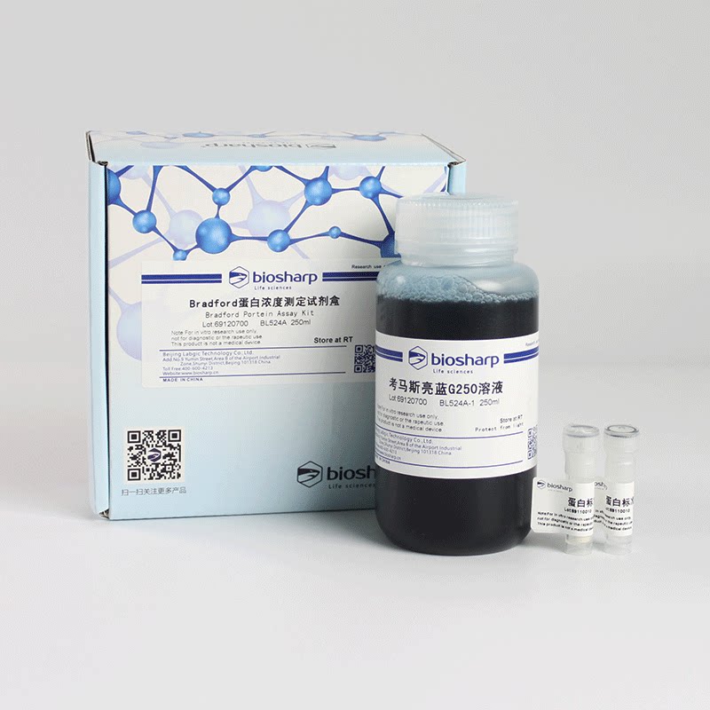 biosharp bl524a bradford蛋白浓度测定试剂盒 考马斯亮蓝g250 蛋白