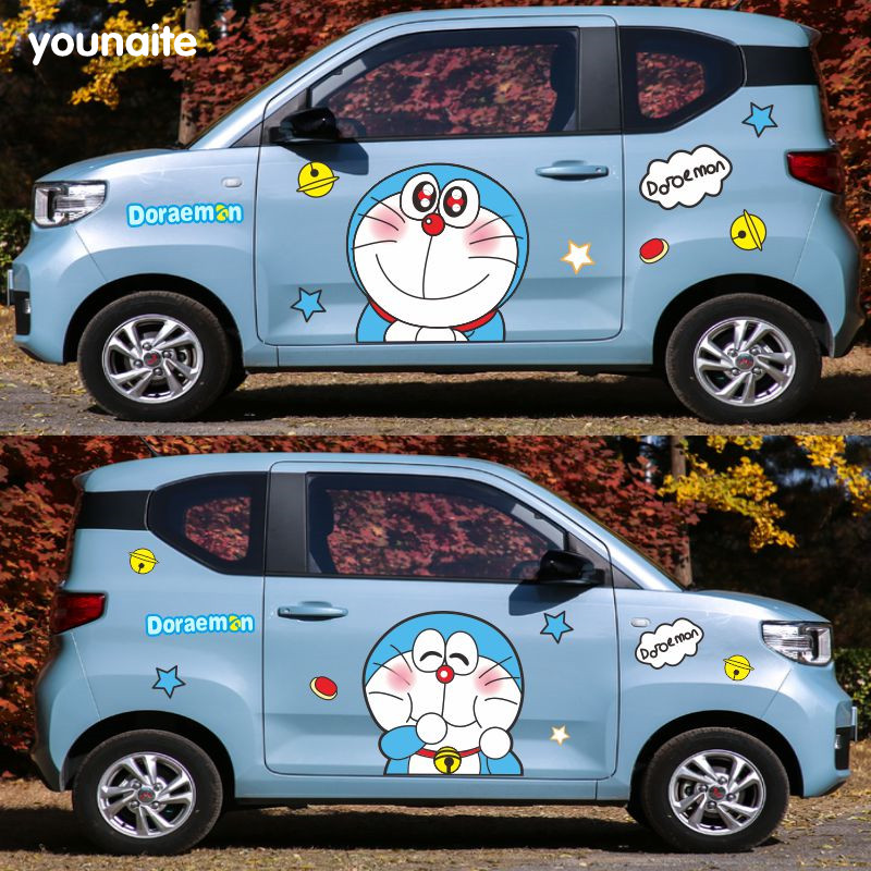 五菱宏光miniev车贴哆啦a梦拉花装饰mini迷你电动车汽车车身贴纸