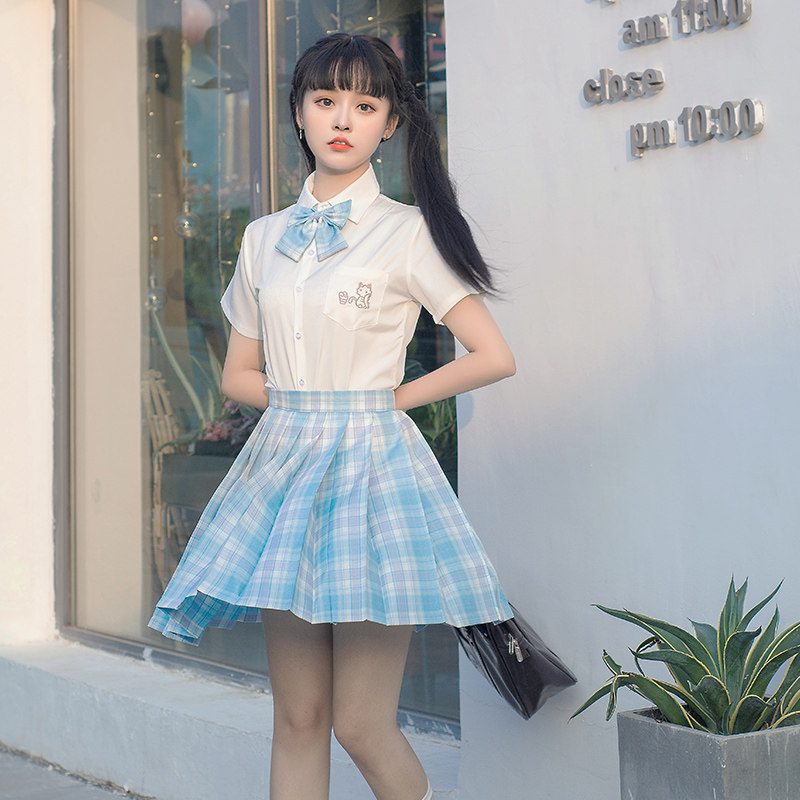 露蝶梦正统原创jk制服裙夏百褶裙短裙学院风学生jk格