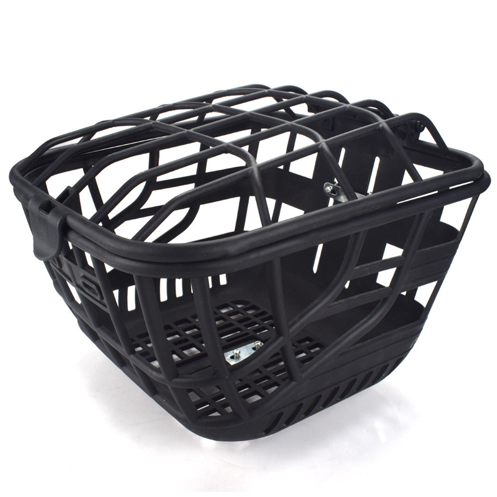 自行车前置车娄防锈车筐带锁电动车篮子折叠车带w盖前后置菜篮