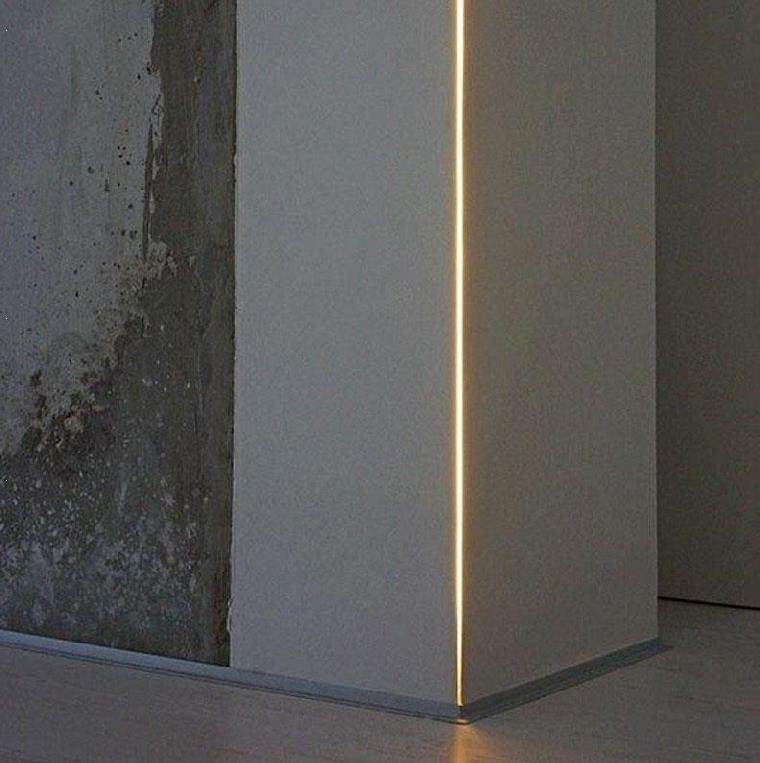 地埋转角无边吊顶吸顶线性播映厅暗装led灯槽led灯带