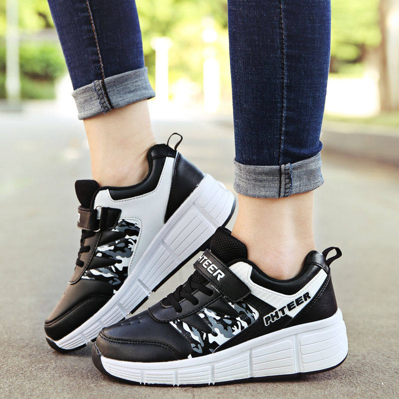 暴走鞋成人双轮隐形男女儿童学生自动单轮可收滑轮鞋青少年爆走鞋