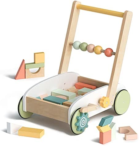 ROBUD Wooden Baby Walkers Push Toys for Babies Learning to W