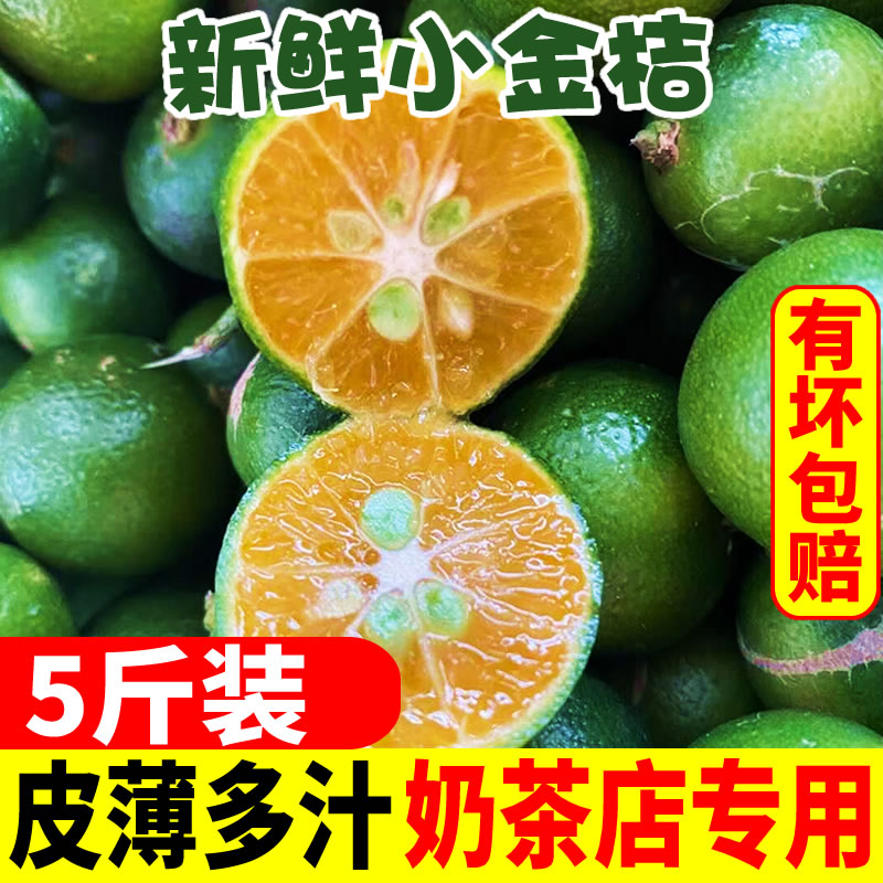 新鲜小金桔青桔水果青金桔鲜果柠檬百香果奶茶店果茶专用整箱包邮