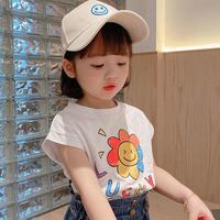 女童夏装背心纯棉2021新款儿童宝宝洋气卡通无袖T恤儿童无袖上衣