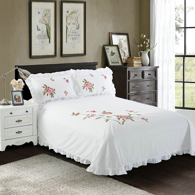 【圆角床单纯棉单件荷叶边图片】圆角床单纯棉单件荷叶边图片大全_好