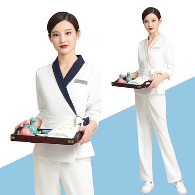 美容院美容师工作服女夏季中袖美容店皮肤管理师医美高端职业套装
