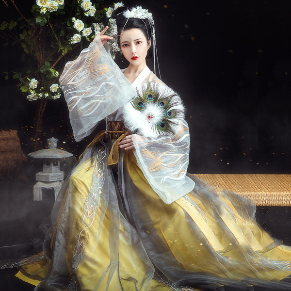 都城南庄汉服梵天羽齐腰襦裙广袖流仙裙套装白菜汉服刺绣正版原创