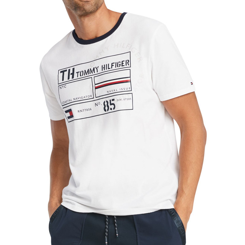 tommyhilfiger春夏汤米男装时尚休闲字母印花logo圆领短袖t恤
