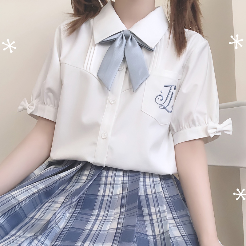 【朴樱原创】今漓女子jk衬衫短袖大码学院风制服白衬衣女上衣夏季