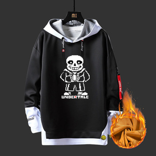 传说之下undertale 周边sans审判眼骷髅兄弟男假两件连帽卫衣