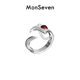 MonSeven红锆石戒指女小众设计时尚个性链条食指戒春夏新年礼物