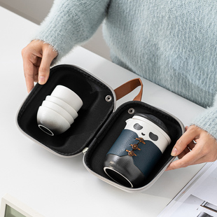 熊猫快客杯一壶四杯户外泡茶喝茶装备随身便携式旅行茶具套装定制
