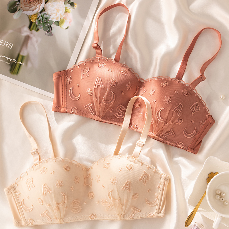 内衣二分之一杯_半杯文胸二分之一罩杯薄款聚拢胸罩性感内衣小胸女无