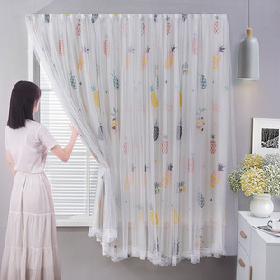 简易窗帘 免打孔安装 魔术贴卧室遮光布2020新款卧室北欧简约少女