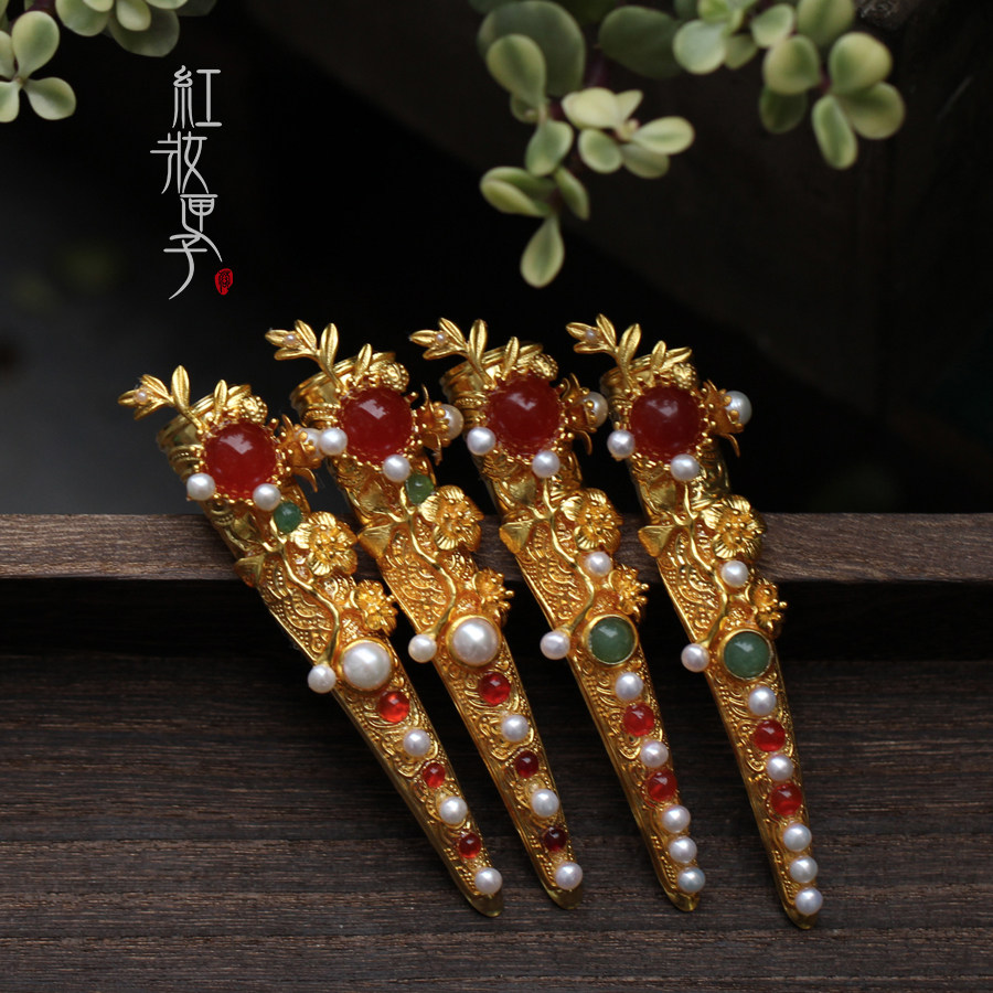 红妆匣子原创-中式新娘宫廷指甲套古风护甲古装摄影汉服配饰