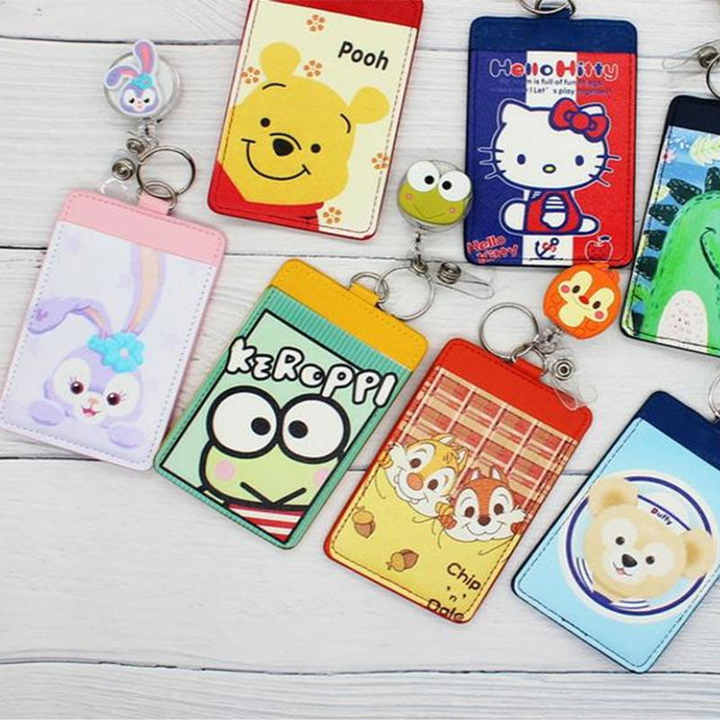 日本卡通公交卡卡套伸缩面包超人门禁易拉扣保护套感应一卡通磁扣