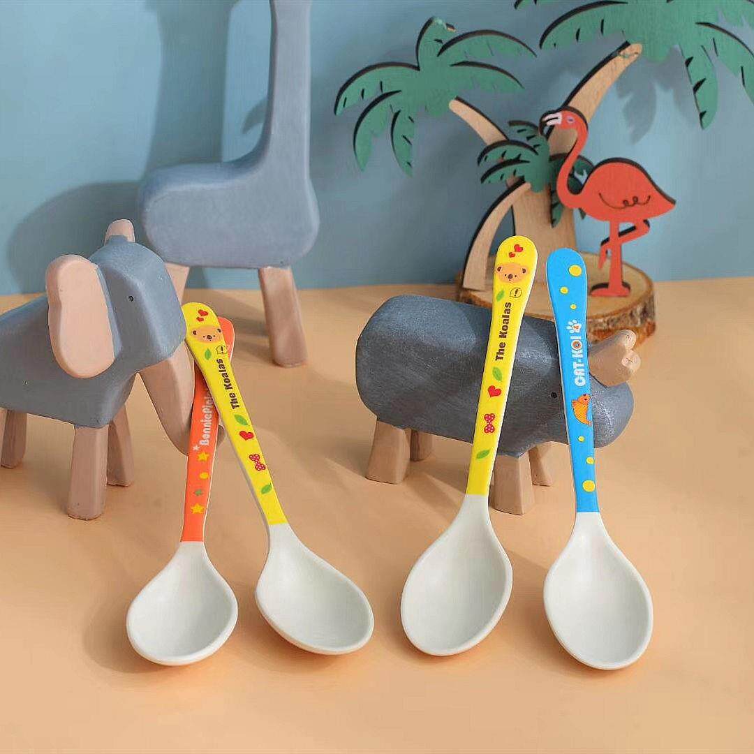 竹纤维环保健康幼儿勺子宝宝吃饭勺卡通可爱婴儿辅食调羹汤勺