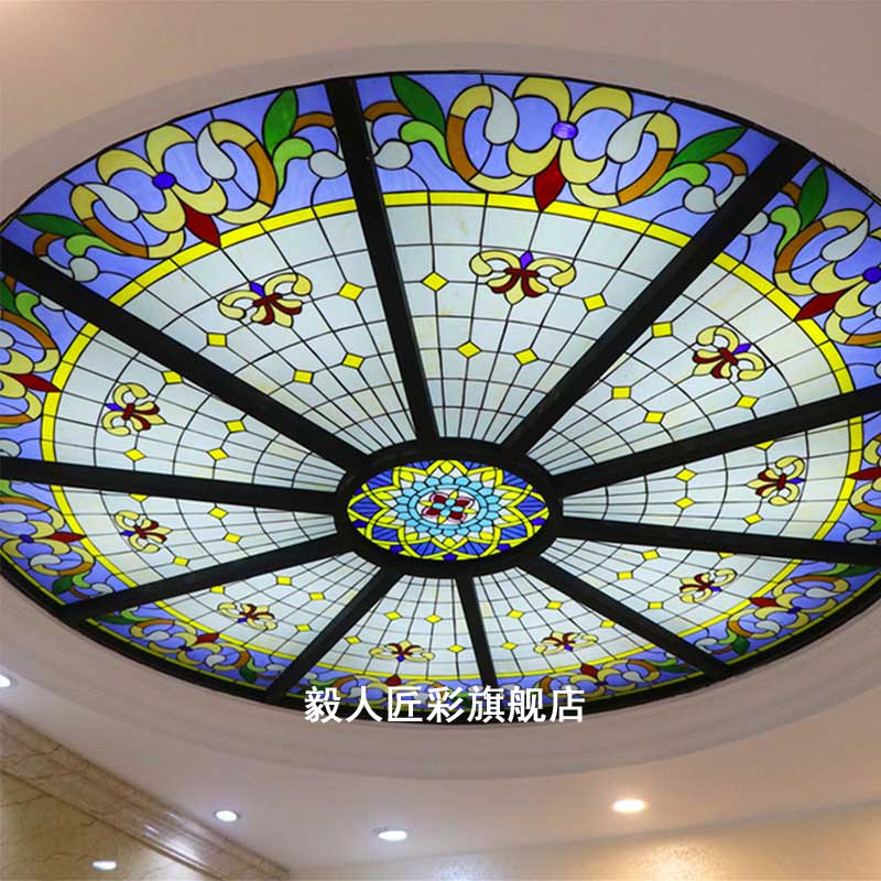 定制会所ktv别墅穹顶欧式彩色玻璃