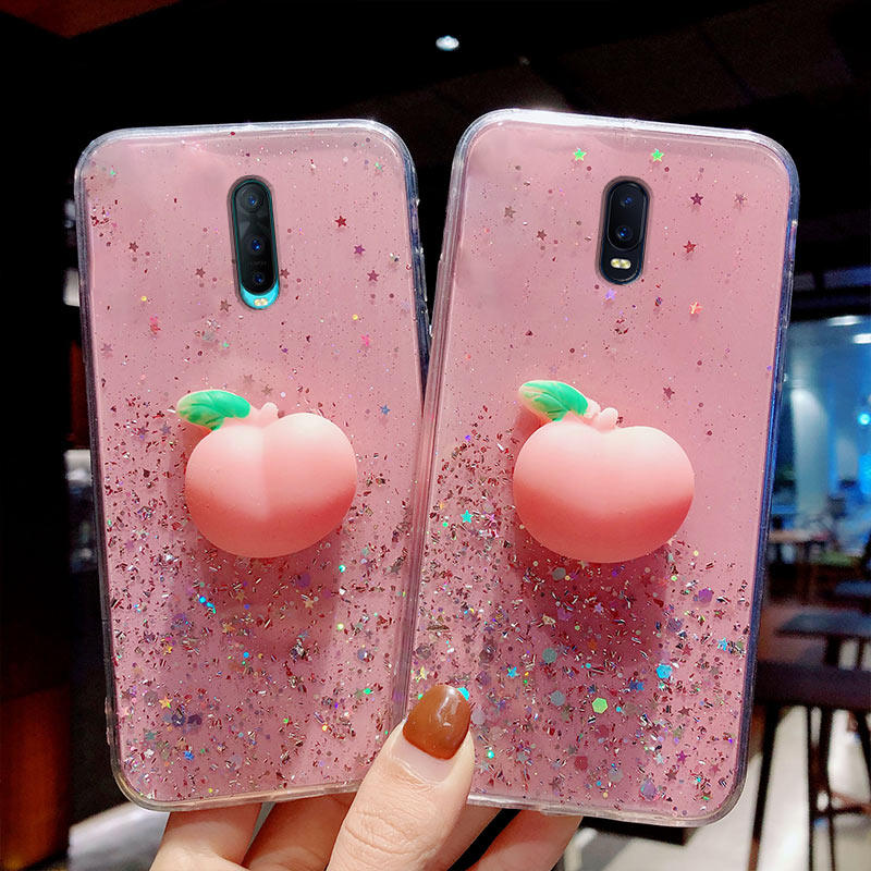 立体减压捏捏桃子适用于oppor17手机壳r17pro趣味r15解压r15x屁股