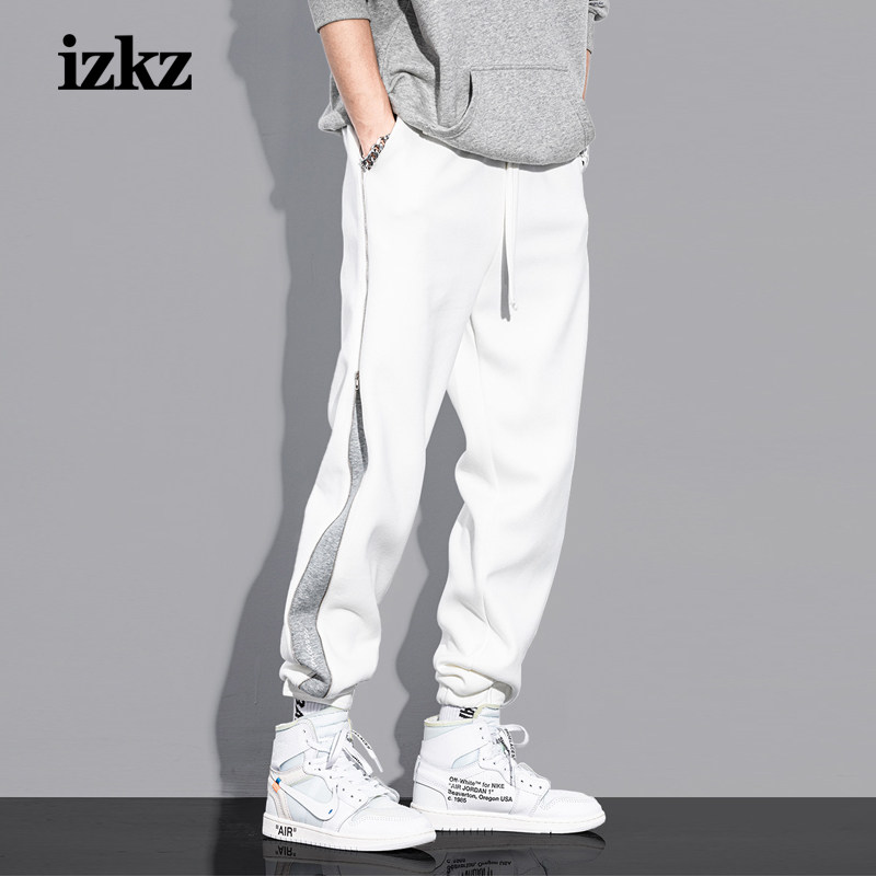 白色运动裤男加绒