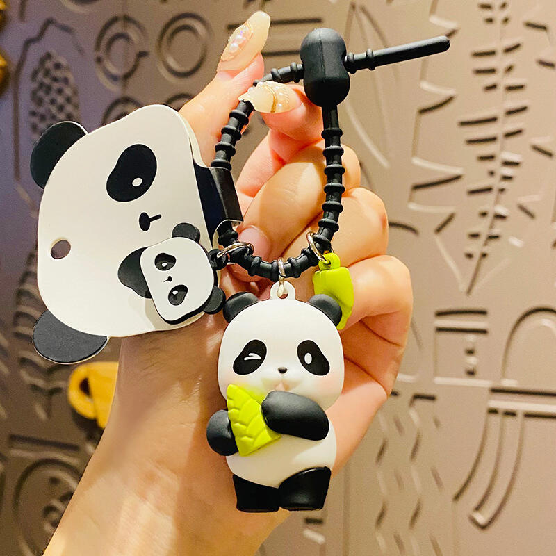 创意卡通熊猫系列网红汽车钥匙扣挂件精致情侣玩偶小礼品