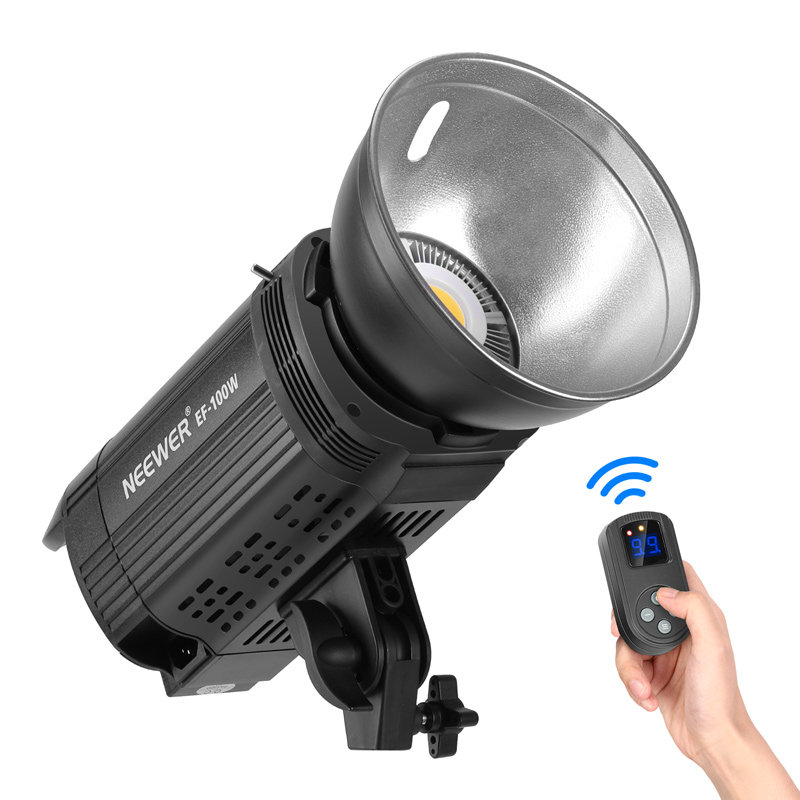 纽尔100wled摄影灯人像拍照聚光灯太阳灯常亮主播直播补光灯外拍