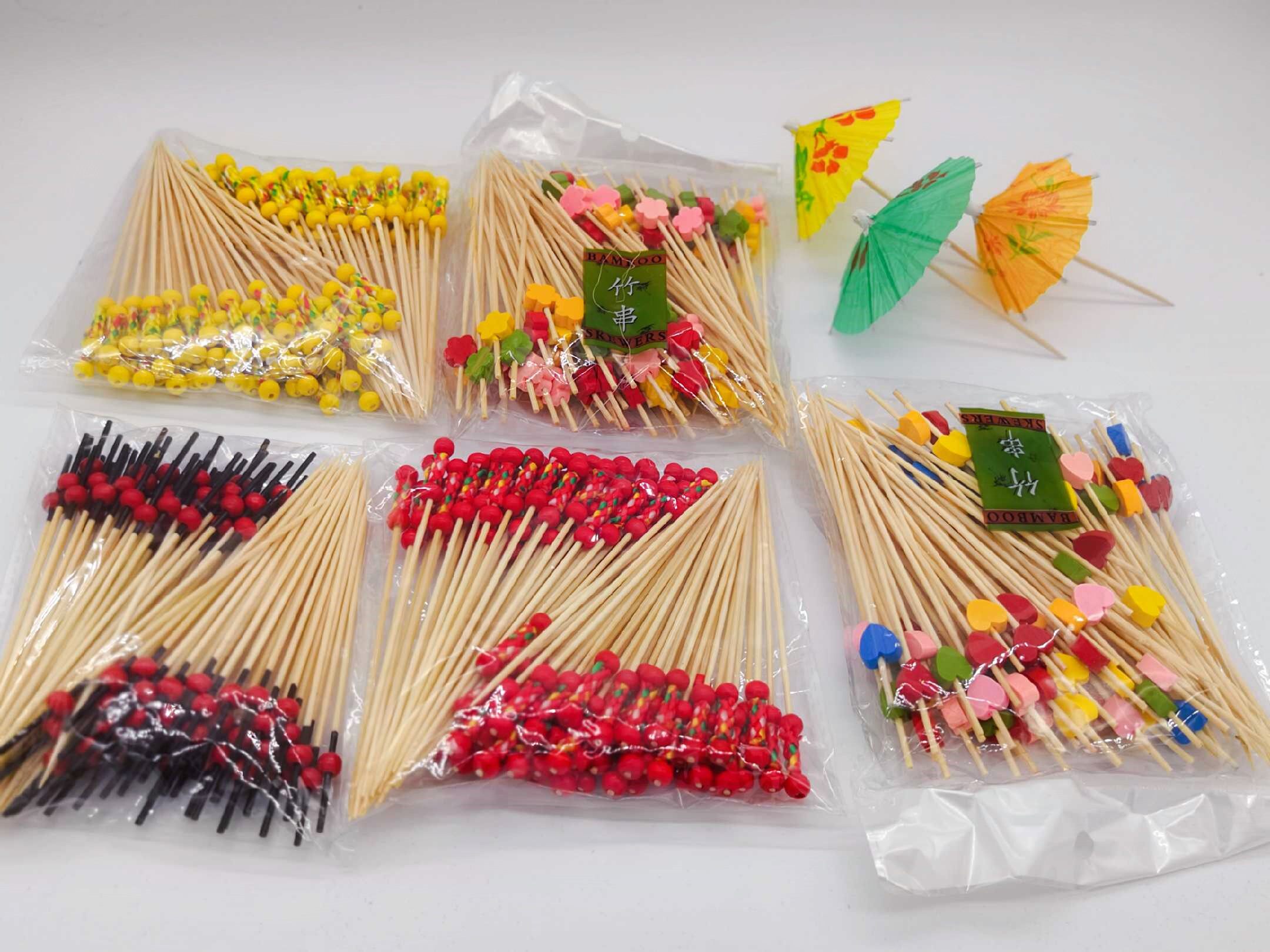 创意凉菜艺术竹签精制牙签菜肴造型装饰果盘水果叉