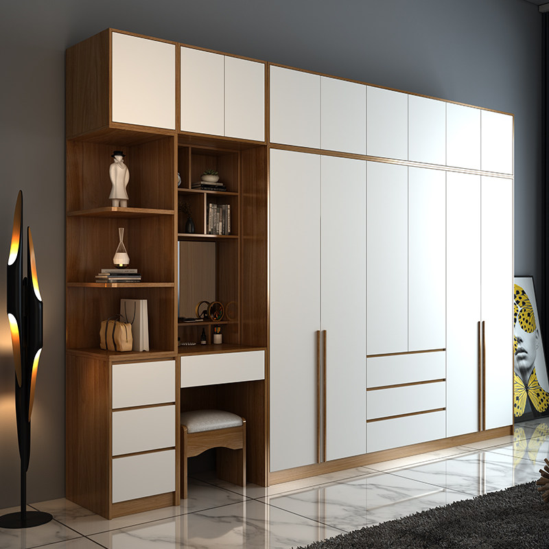 种规格组合衣柜简约现代大容量家用经济型卧室柜子衣橱带梳妆台优惠券