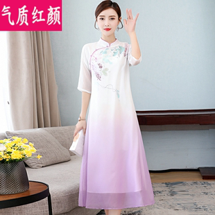 古风汉服改良旗袍连衣裙仙气日常可穿夏季中国风女装中式禅服茶服