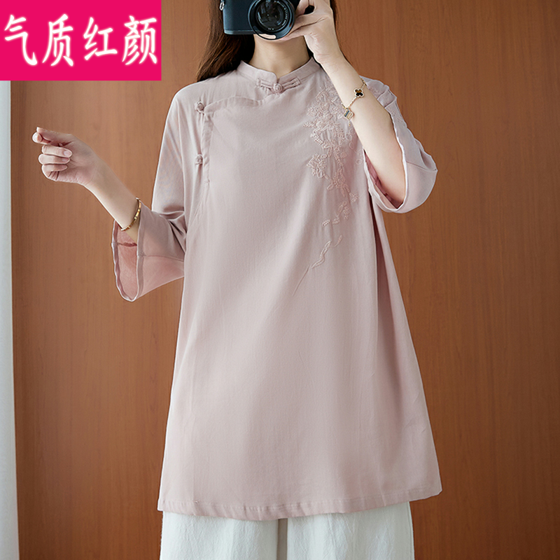 中式唐装棉麻茶服禅服中国风禅意女装