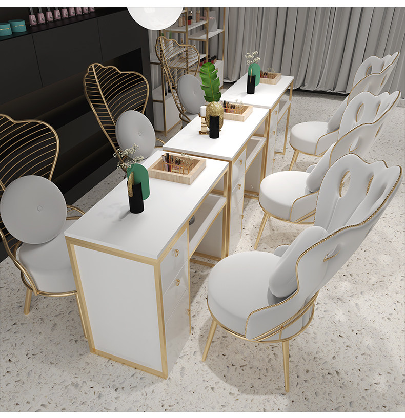 美甲桌椅套装组合日式网红单双人双层修甲台特价经济型美甲桌沙发