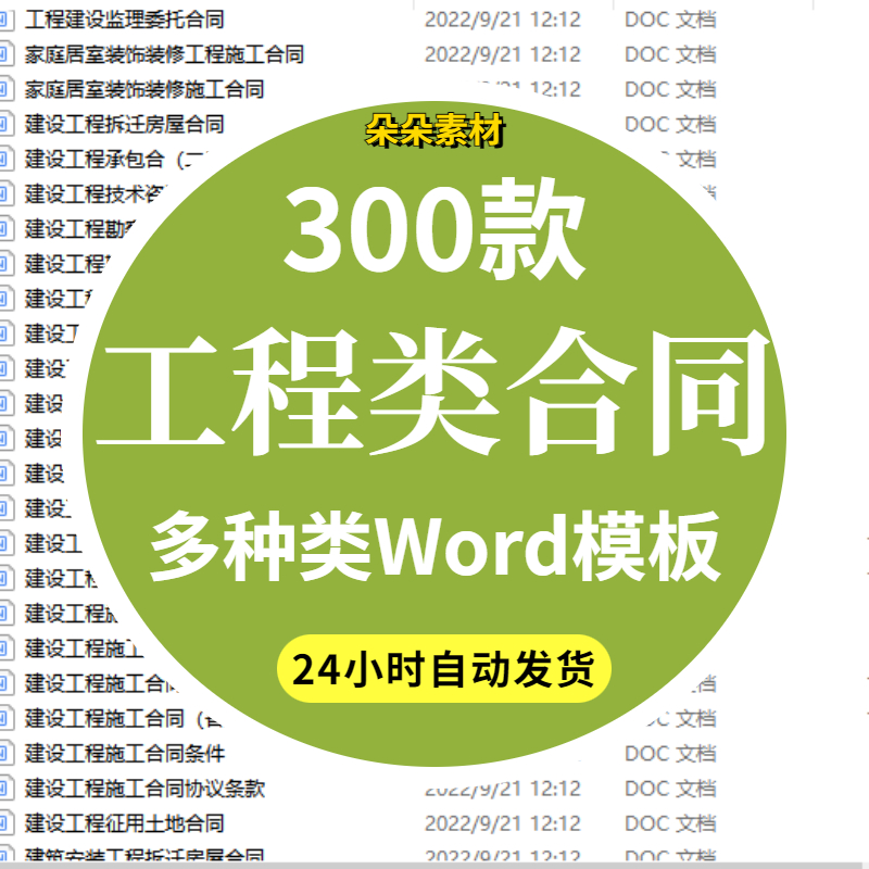 工程施工合同word模板协议范本建筑分承包项目各类建设装修总包