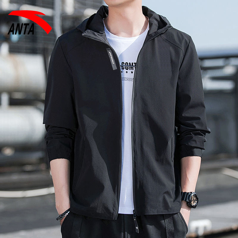安踏外套男装官方旗舰2022新款春秋季运动休闲男士夹克上衣春风衣