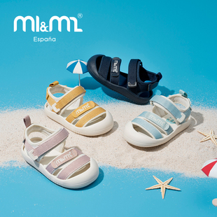 m1m2西班牙童鞋女童凉鞋夏季运动织带包头儿童沙滩鞋软底防滑男童