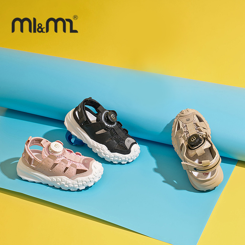 M1M2西班牙童鞋儿童凉鞋夏款透气旋钮包头新款2024轻便儿童沙滩鞋