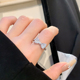 s925银戒指女小众设计锆石蝴蝶戒指女轻奢高级感素圈尾戒指食指环