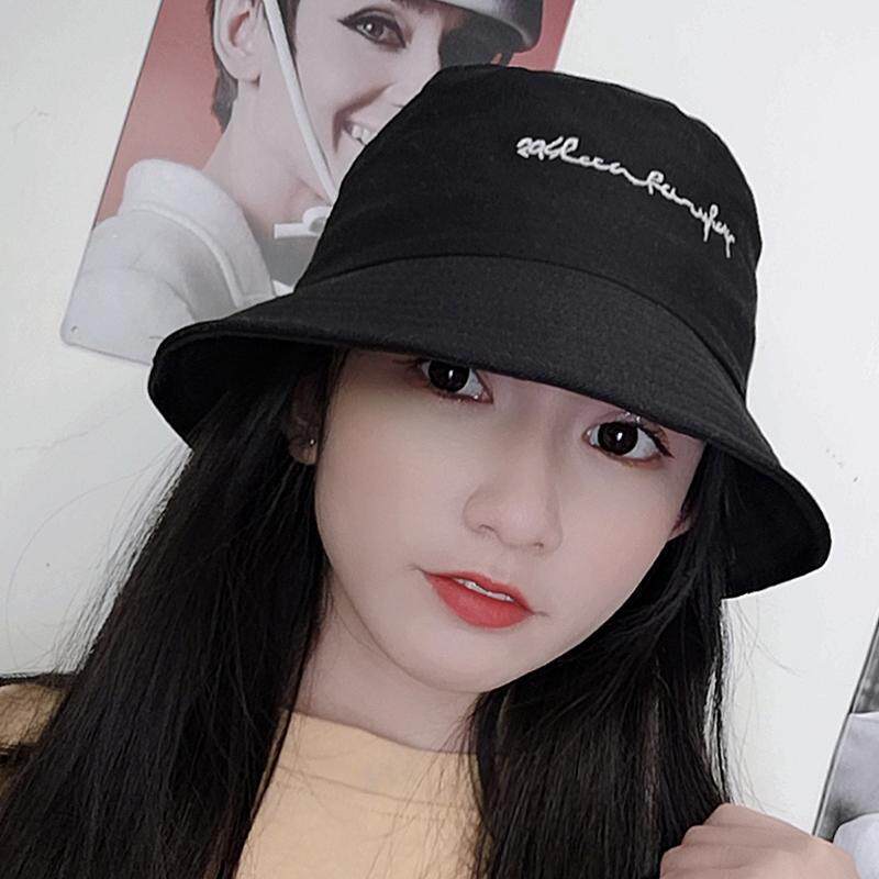 网红黑色渔夫帽女春夏韩版百搭日系防晒遮阳太阳帽子男盆帽素颜潮