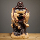 黑檀木雕弥勒佛像摆件实木质笑佛元宝佛家居客厅红木工艺品送礼品