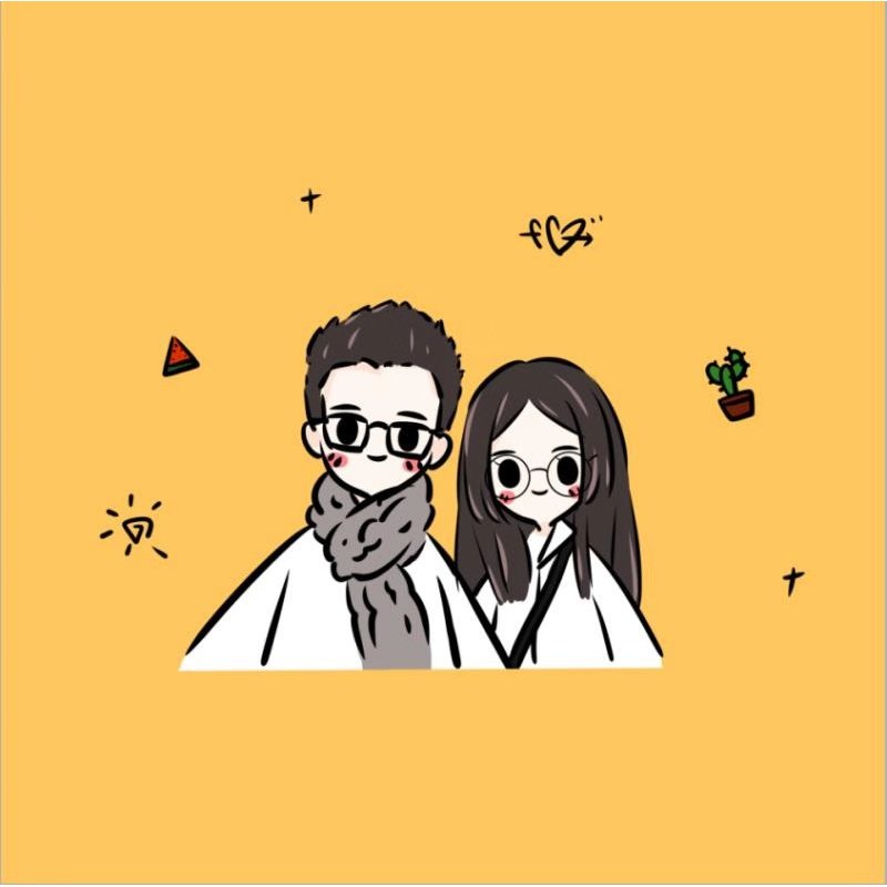漫画头像定制手绘_画卡通漫画简笔画情侣头像diy手机壳壁纸刺绣图定制