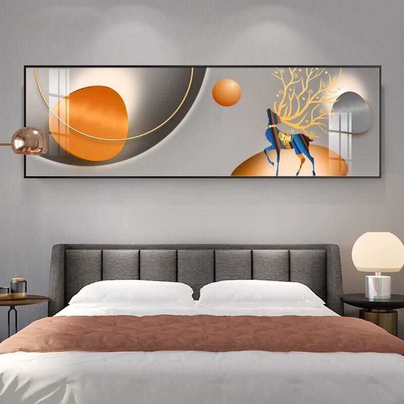 卧室床头装饰客房间壁画北欧简约现代温馨主卧背景墙轻奢酒店挂画