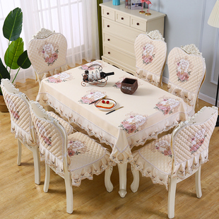 欧式餐桌布凳子椅垫套装椅子套罩靠背家用北欧坐垫长方形简约布艺