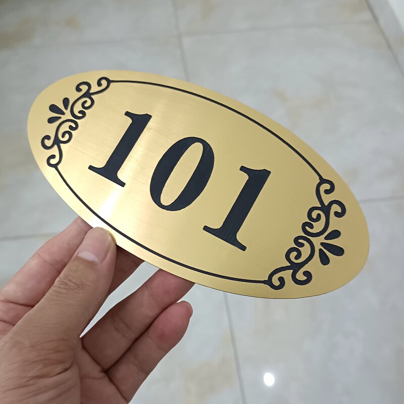 门牌号码牌家用定制标识牌门贴数字贴房间自粘牌子出租房店宾馆雕刻