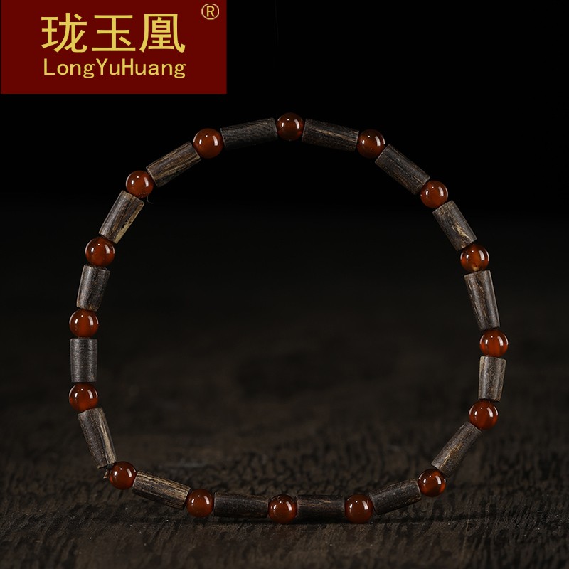 收藏黑棋越南昆嵩黑棋楠桶珠手串沉水级全满油佛珠木质手链