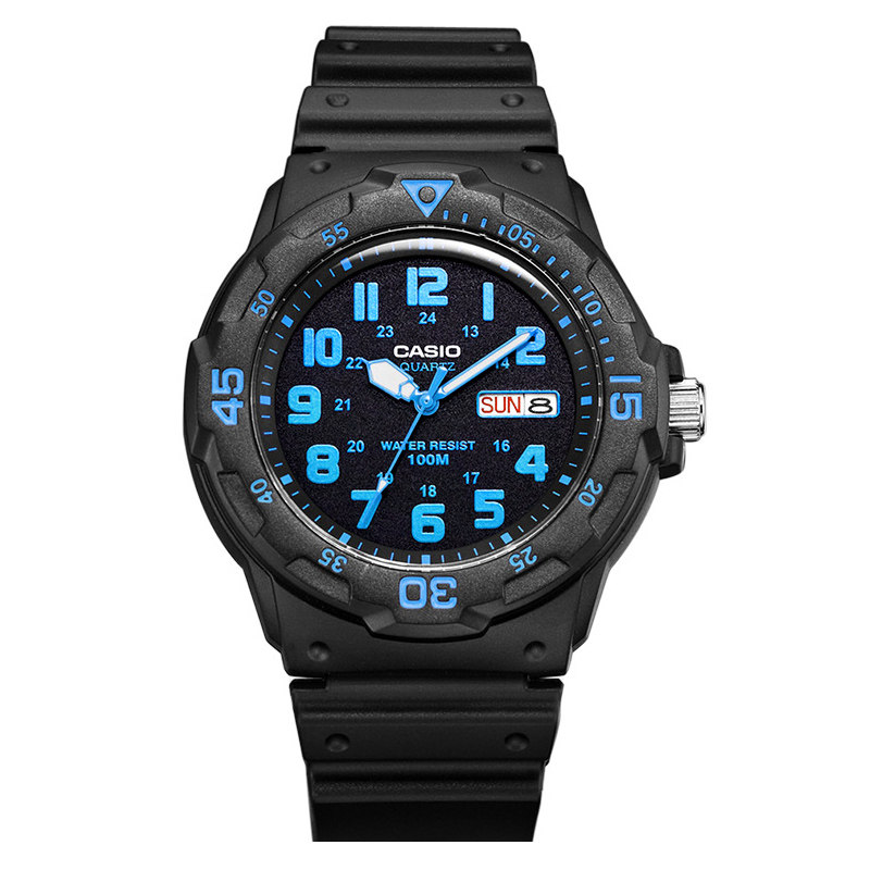 卡西欧(casio)男 学生手表 运动防水休闲简约石英表mrw-200h-1b